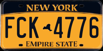 NY license plate FCK4776