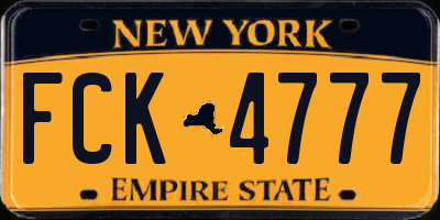 NY license plate FCK4777