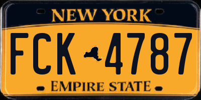 NY license plate FCK4787