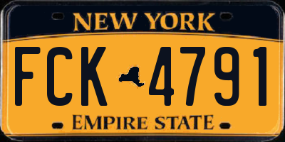 NY license plate FCK4791
