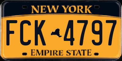 NY license plate FCK4797