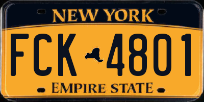 NY license plate FCK4801