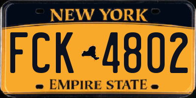NY license plate FCK4802