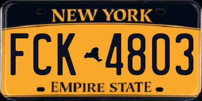 NY license plate FCK4803