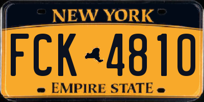 NY license plate FCK4810