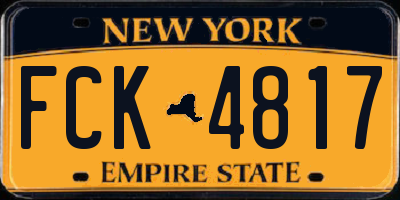 NY license plate FCK4817