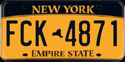 NY license plate FCK4871