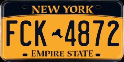 NY license plate FCK4872