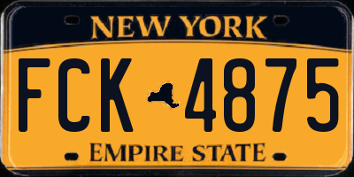 NY license plate FCK4875