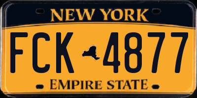 NY license plate FCK4877