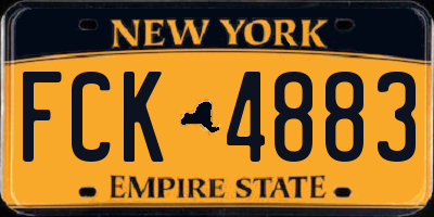 NY license plate FCK4883