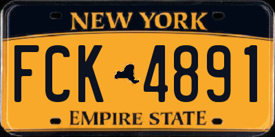 NY license plate FCK4891
