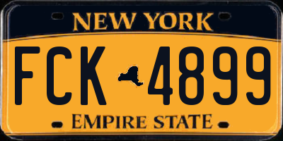 NY license plate FCK4899
