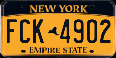 NY license plate FCK4902