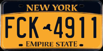 NY license plate FCK4911