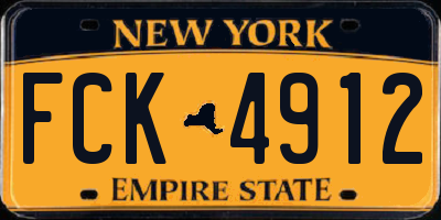 NY license plate FCK4912