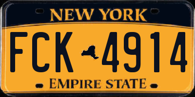 NY license plate FCK4914