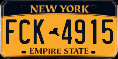 NY license plate FCK4915