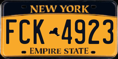 NY license plate FCK4923