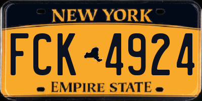 NY license plate FCK4924