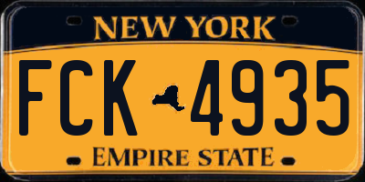 NY license plate FCK4935