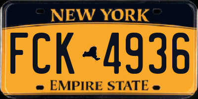 NY license plate FCK4936