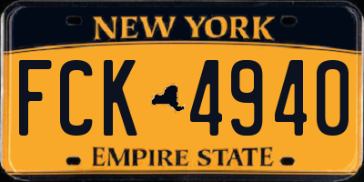 NY license plate FCK4940