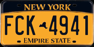 NY license plate FCK4941