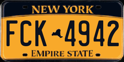 NY license plate FCK4942