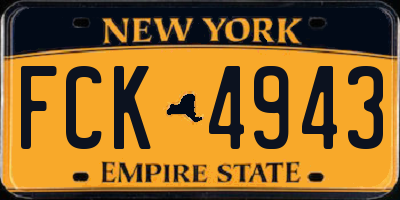NY license plate FCK4943