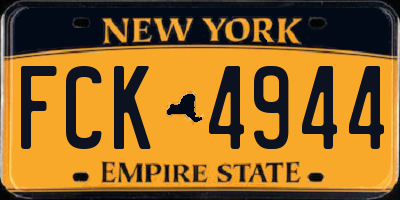 NY license plate FCK4944