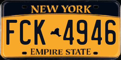 NY license plate FCK4946