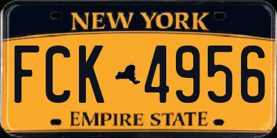 NY license plate FCK4956
