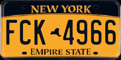NY license plate FCK4966