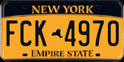 NY license plate FCK4970