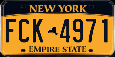 NY license plate FCK4971