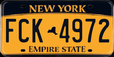 NY license plate FCK4972