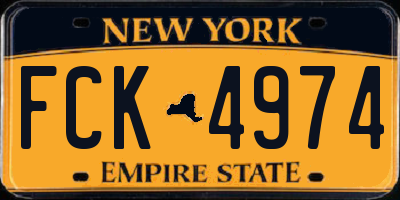 NY license plate FCK4974