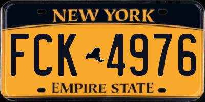NY license plate FCK4976