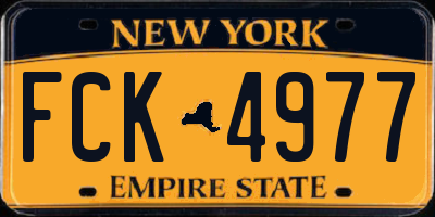 NY license plate FCK4977