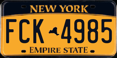 NY license plate FCK4985