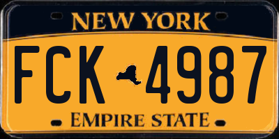 NY license plate FCK4987