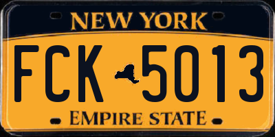NY license plate FCK5013
