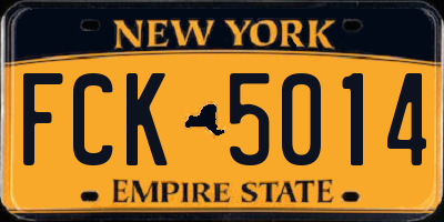 NY license plate FCK5014