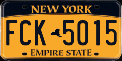 NY license plate FCK5015