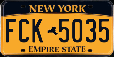 NY license plate FCK5035