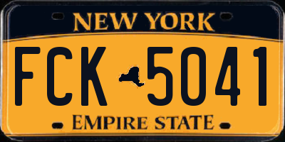 NY license plate FCK5041