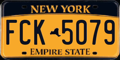 NY license plate FCK5079