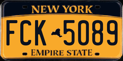 NY license plate FCK5089