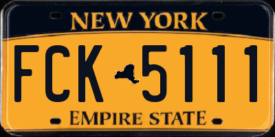 NY license plate FCK5111